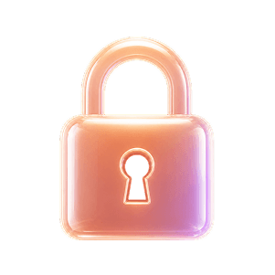 A glass padlock representing on-device privacy